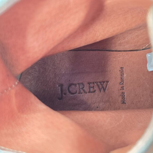 J Crew Ankle Boots 6 Brown Green Canvas Monk Strap Shoe Booties Grunge Lagenlook - Picture 10 of 13